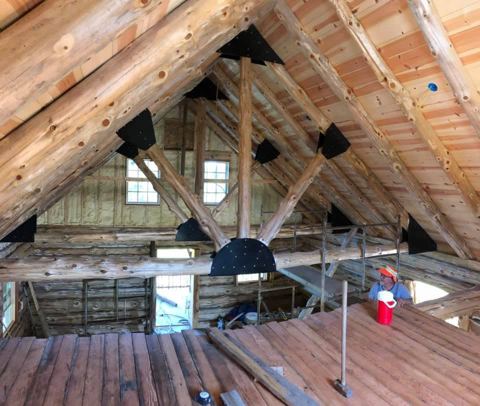 Sticks & Stones hand-notched cedar log cabin work