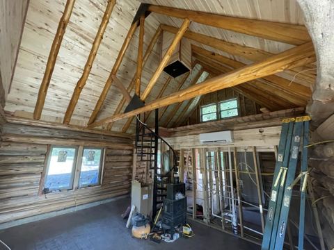 Sticks & Stones hand-notched cedar log cabin work