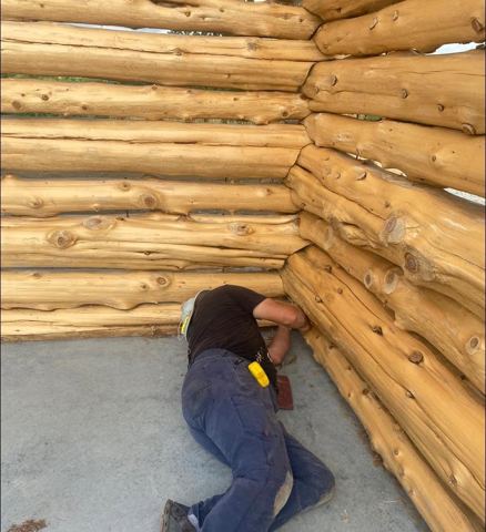 Sticks & Stones hand-notched cedar log cabin work