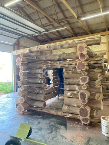 Sticks & Stones hand-notched cedar log cabin work