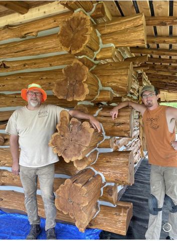 Sticks & Stones hand-notched cedar log cabin work