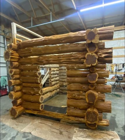 Sticks & Stones hand-notched cedar log cabin work