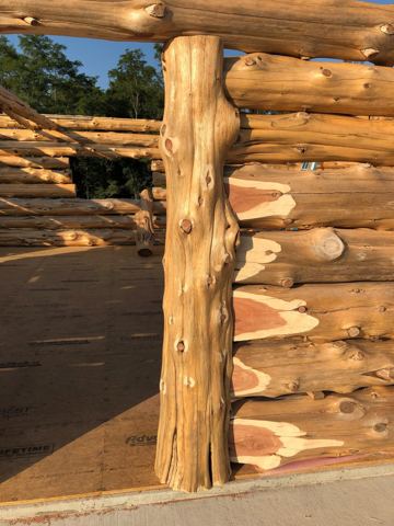 Sticks & Stones hand-notched cedar log cabin work
