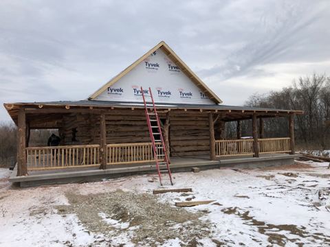 Sticks & Stones hand-notched cedar log cabin work